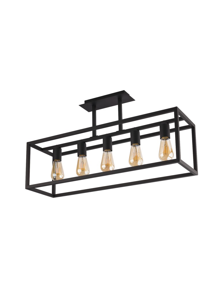 Loft ceiling lamps - industrial - Nowodvorski CRATE Ceiling Plafond/Suspended Max power 5x60W E27 Black 9047 - product kolory-swiatla.pl 1