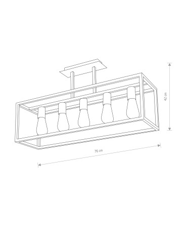 Nowodvorski CRATE Ceiling Plafond/Suspended Max power 5x60W E27 Black 9047 - product 2