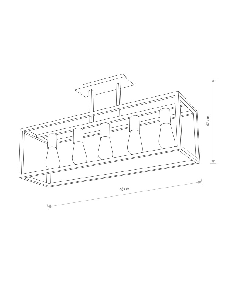 Loft ceiling lamps - industrial - Nowodvorski CRATE Ceiling Plafond/Suspended Max power 5x60W E27 Black 9047 - product kolory-swiatla.pl 2