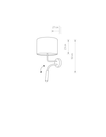 Nowodvorski HOTEL PLUS Wall lamp adjustable with switch Max wattage 1x20W, 1x60W E27, G9 Grey 9071 - product 2