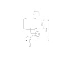 Reading wall lamps - Nowodvorski HOTEL PLUS Wall lamp adjustable with switch Max wattage 1x20W, 1x60W E27, G9 White 9073 - product 2