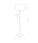 Floor lamps with lampshade - Nowodvorski HOTEL PLUS Floor Max power 1x20W, 1x60W E27, G9 White 9074 - product 2