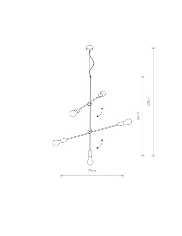 Nowodvorski STICKS V Wisząca 5xE27 Złoty 9076 - produkt 2