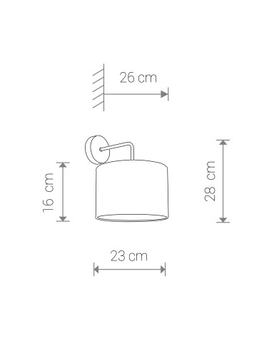 Nowodvorski ALICE Wall Wall lamp Max power 1x60W E27 Black 9084 - product 2