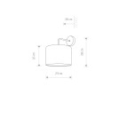 Wall lamps with lampshade - Nowodvorski ALICE Wall Wall lamp Max power 1x60W E27 Black 9084 - product 3