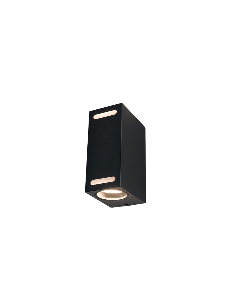 Outdoor wall lamps - Nowodvorski ASSOS Outdoor Wall Mounted Max power 2x10W GU10 IP54 Black 9124 - product kolory-swiatla.pl 1