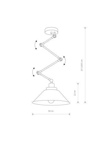 Nowodvorski PANTOGRAPH Ceiling Plafond/Suspended Max wattage 1x60W E27 Black 9126 - product 2