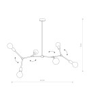 Loft ceiling lamps - industrial - Nowodvorski TWIG Ceiling Plafond/Suspended Max power 6x60W E27 Black 9138 - product 2