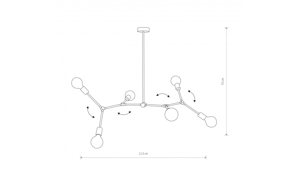 Nowodvorski TWIG VI Przysufitowa 6xE27 Czarny 9138