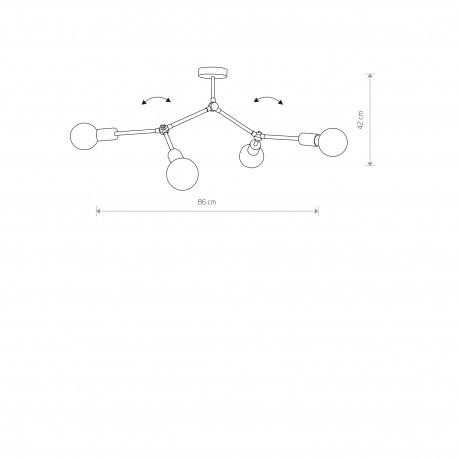 Nowodvorski TWIG IV Przysufitowa 4xE27 Czarny 9140