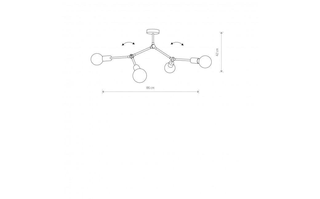 Nowodvorski TWIG IV Przysufitowa 4xE27 Czarny 9140