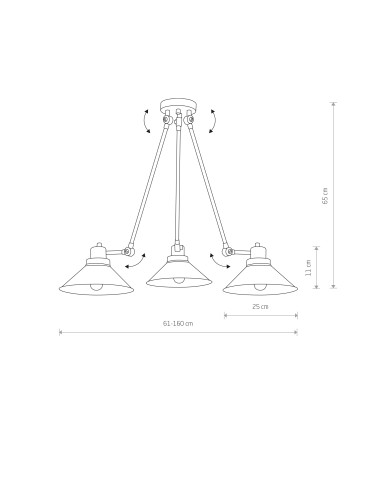 Nowodvorski TECHNO Ceiling Plafond/Surround Max wattage 3x60W E27 Black 9142 - product 2