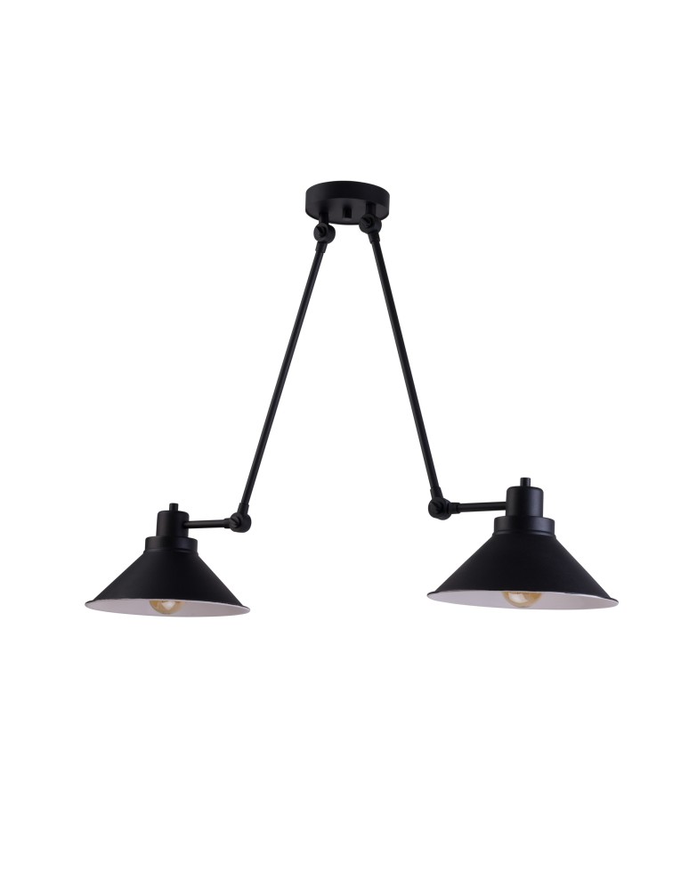 Double pendant lamps - Nowodvorski TECHNO Ceiling Plafond/Suspended Max power 2x60W E27 Black 9143 - product kolory-swiatla.pl 1