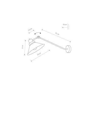 Nowodvorski TECHNO Wall lamp adjustable Max power 1x60W E27 Black 9145 - product 2