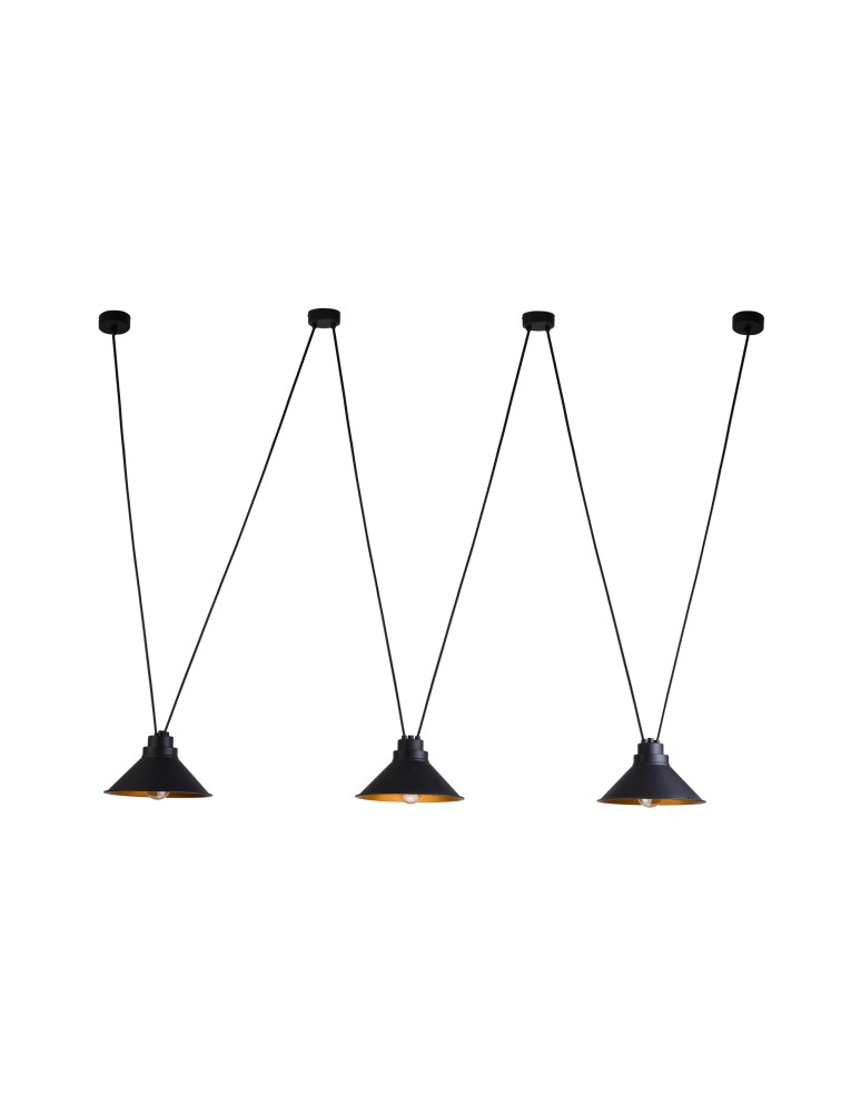 Pendant lamps - Nowodvorski PERM Pendant Ceiling Max power 3x60W E27 Black 9146 - product kolory-swiatla.pl 1
