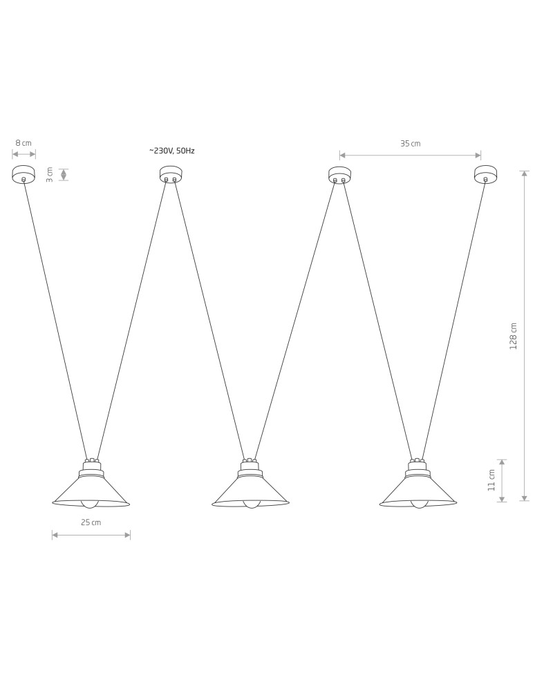 Pendant lamps - Nowodvorski PERM Pendant Ceiling Max power 3x60W E27 Black 9146 - product kolory-swiatla.pl 2