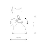 Loft wall lamps - industrial - Nowodvorski AMALFI Wall lamp adjustable Max power 1x60W E27 Gold 9155 - product 2