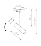 Lamps for 1 phase busbars - Nowodvorski PROFILE EYE SUPER C Configurable System PROFILE Luminaire Max wattage 1x35W GU10 Black 9244 - product 2