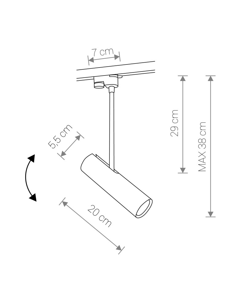 Lamps for 1 phase busbars - Nowodvorski PROFILE EYE SUPER C Configurable System PROFILE Luminaire Max wattage 1x35W GU10 Black 9244 - product kolory-swiatla.pl 2