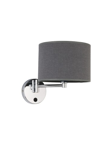 Nowodvorski HOTEL Wall lamp adjustable with switch Max power 1x60W E14 Grey 9303