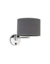 Nowodvorski HOTEL Wall lamp adjustable with switch Max power 1x60W E14 Grey 9303