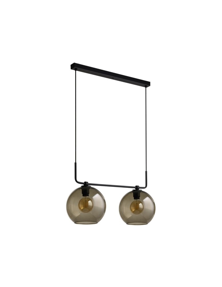 Double pendant lamps - Nowodvorski MONACO Suspended Ceiling Max power 2x60W E27 Black 9363 - product kolory-swiatla.pl 1