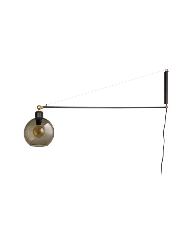 Cantilever wall lamps - Nowodvorski CRANE Wall lamp adjustable with switch Max power 1x60W E27 Smoky 9374 - product kolory-swiatla.pl 1