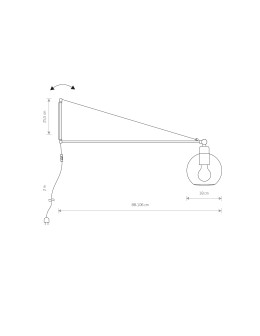 Nowodvorski CRANE Wall lamp adjustable with switch Max power 1x60W E27 Smoky 9374 - product 2