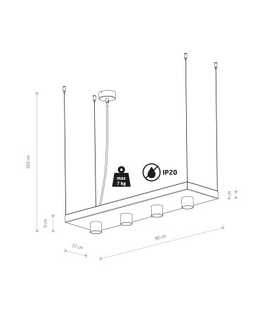 Nowodvorski PLANT Suspended Ceiling Max power 4x35W GU10 Black 9381 - product 2