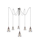 Pendant lamps - Nowodvorski WORKSHOP Suspended Ceiling Max power 6x60W E27 Black 9631 - product 1