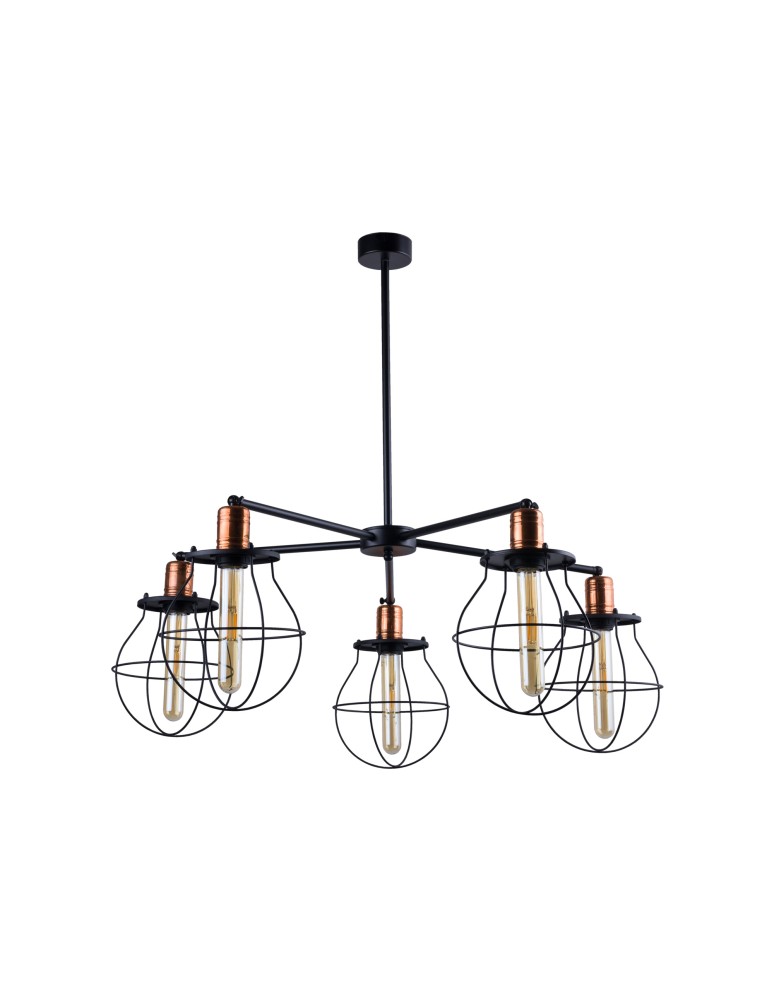 Loft chandeliers - Nowodvorski MANUFACTURE Ceiling Plafond/Suspended Max wattage 5x60W E27 Black 9738 - product kolory-swiatla.pl 1