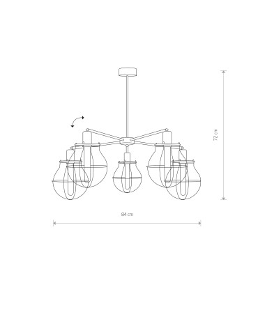 Nowodvorski MANUFACTURE Ceiling Plafond/Suspended Max wattage 5x60W E27 Black 9738 - product 2
