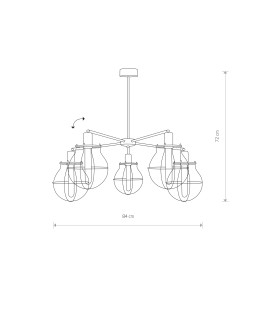 Nowodvorski MANUFACTURE Ceiling Plafond/Suspended Max wattage 5x60W E27 Black 9738 - product 2