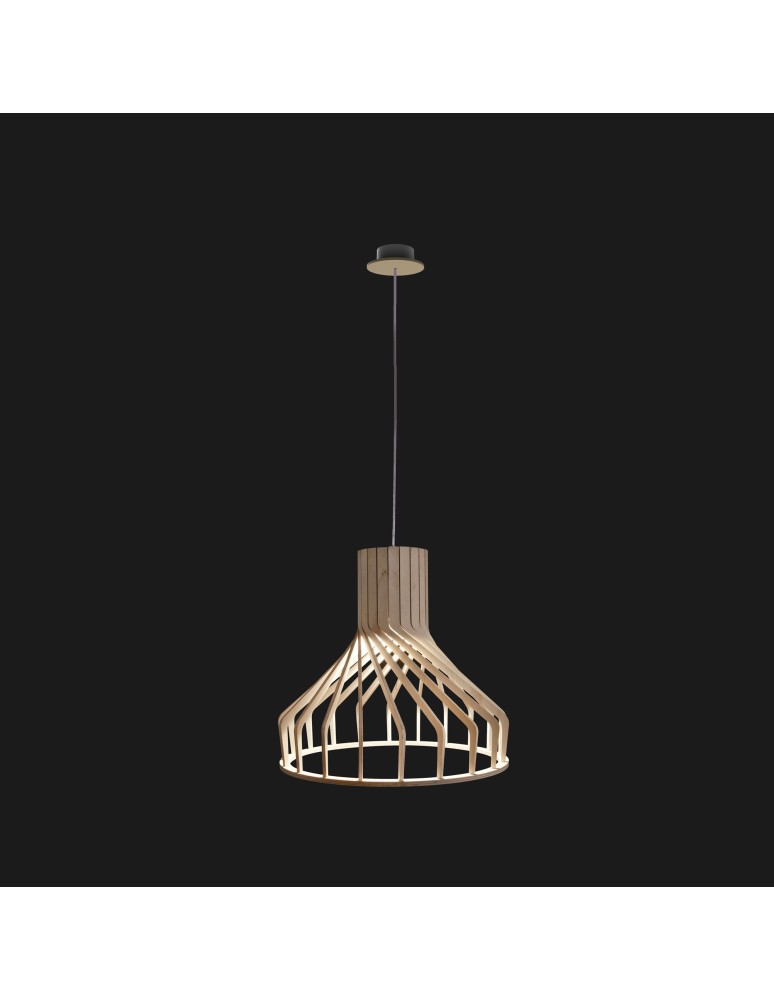 Boho pendant lamps - Nowodvorski BIO E27 Ceiling Pendant Max power 1x40W E27 Natural wood 9847 - product kolory-swiatla.pl 1