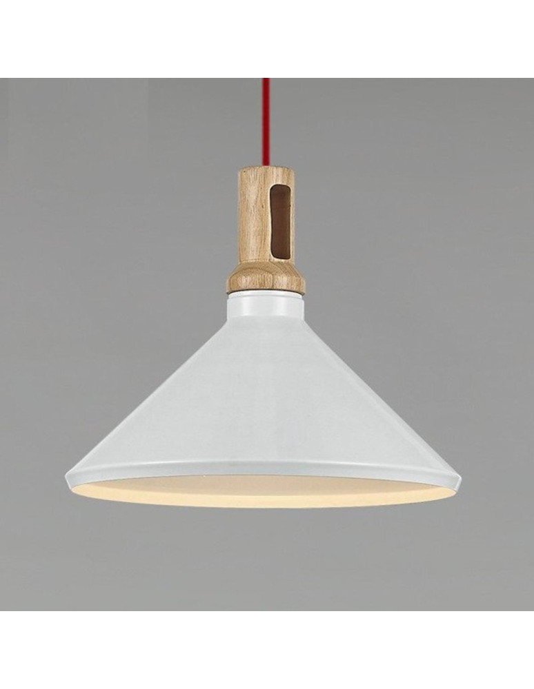 Pendant lamps - Step Into Design NORDIC WOODY White and Wood 35 cm Pendant ST-5097B - product kolory-swiatla.pl 2