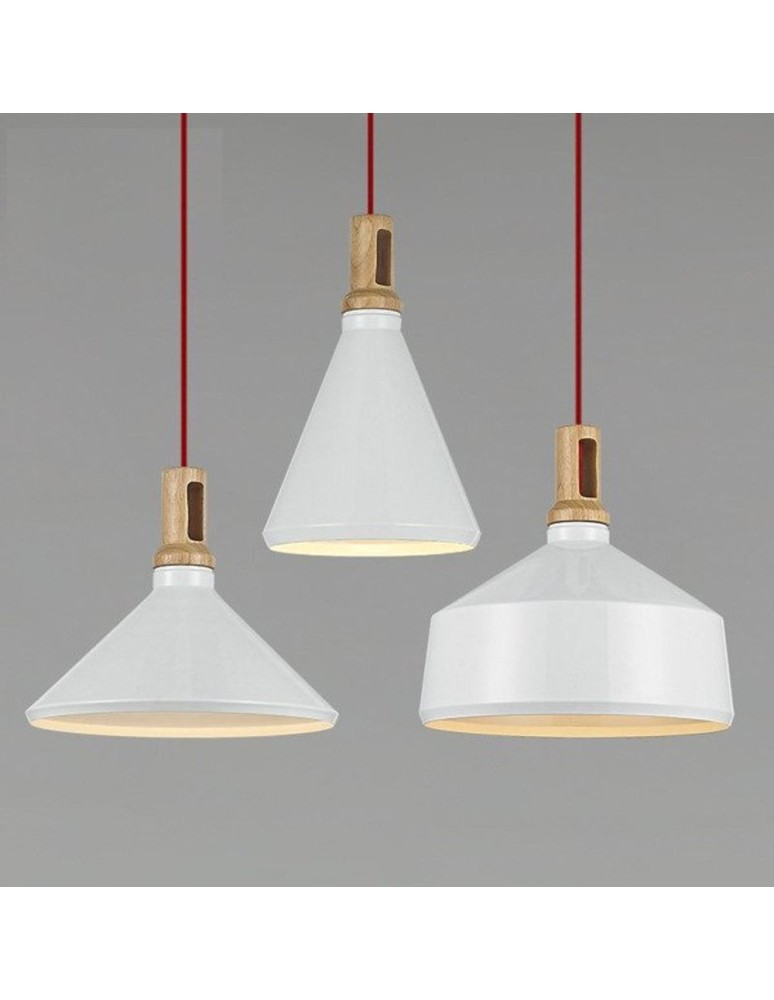 Pendant lamps - Step into Design NORDIC WOODY white wood pendant lamp 35 cm ST-5097A - product kolory-swiatla.pl 3
