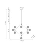 Designer pendant lamps - Step Into Design ASTRIFERO-15 with transparent shades 110 cm Pendant ST-9047-15 - product 9