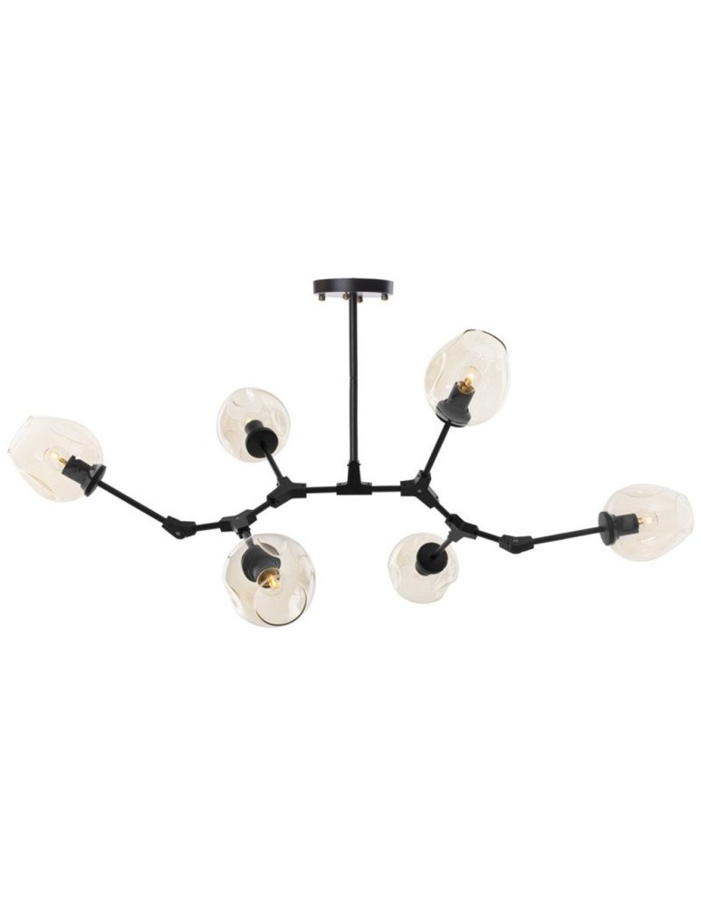 Pendant lamps - Step Into Design MODERN ORCHID-6 Amber Black 130 cm Pendant ST-1232-6 - product kolory-swiatla.pl 1