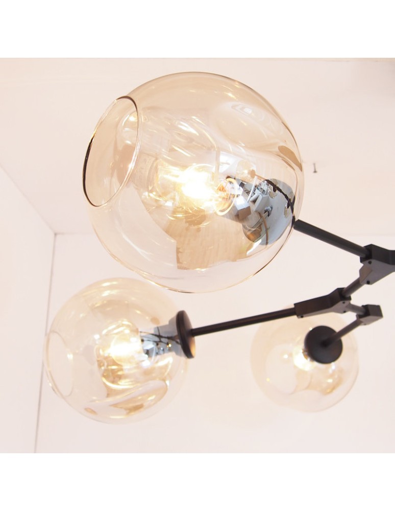 Pendant lamps - Step Into Design MODERN ORCHID-9 Amber Black 150 cm Pendant ST-1232-9 - product kolory-swiatla.pl 4