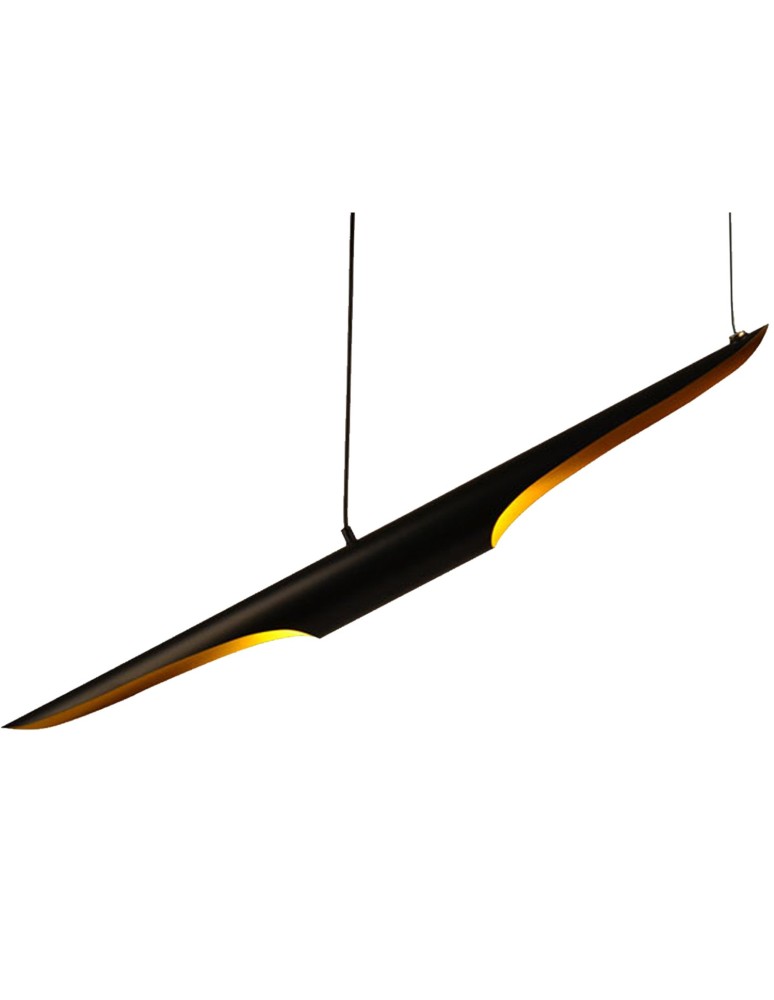 Pendant lamps - Step into Design Pendant Lamp BLACK TUBE black and gold 100 cm ST-0502-1 - product kolory-swiatla.pl 1