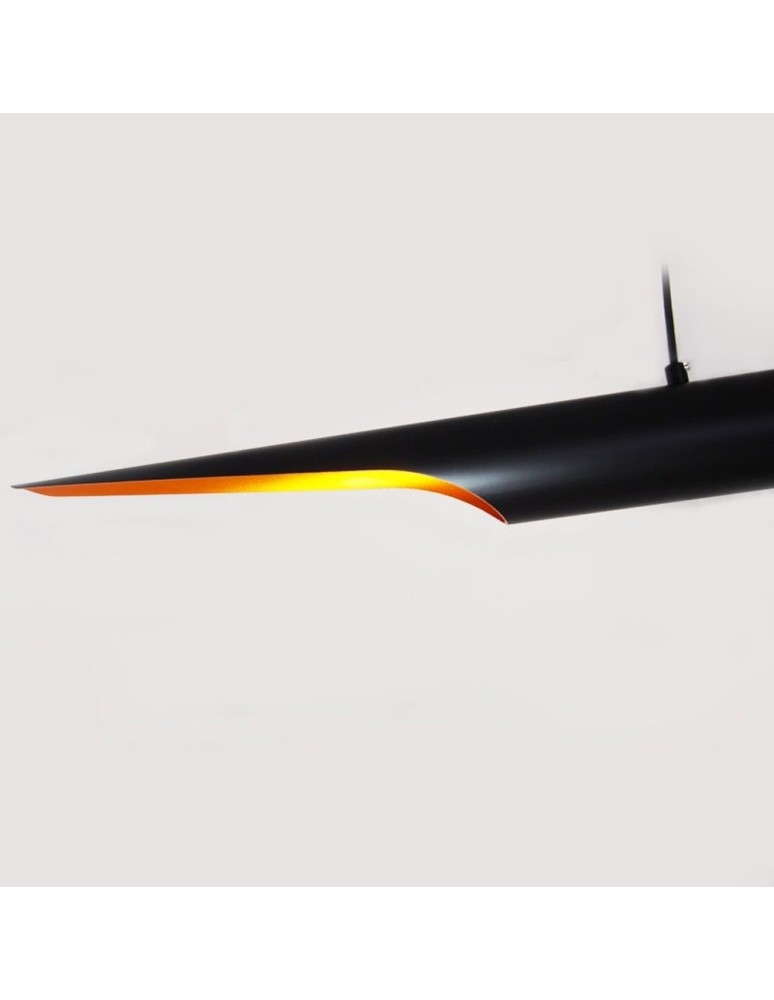 Pendant lamps - Step into Design Pendant Lamp BLACK TUBE black and gold 100 cm ST-0502-1 - product kolory-swiatla.pl 2