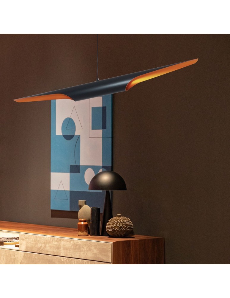 Pendant lamps - Step into Design Pendant Lamp BLACK TUBE black and gold 100 cm ST-0502-1 - product kolory-swiatla.pl 6