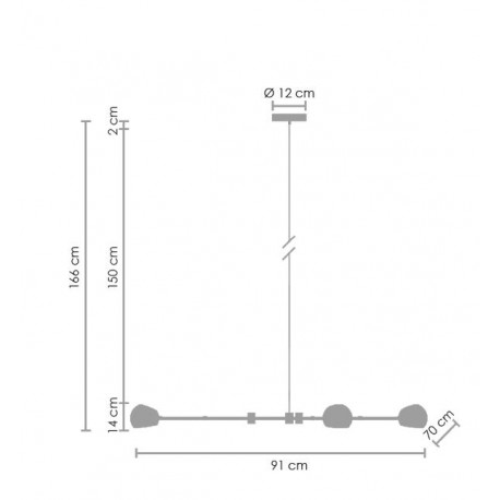 Step Into Design ASTRONOMY-3 Czarny 175 cm Wisząca ST-5335B-3