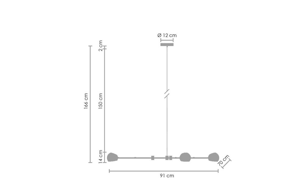 Step Into Design ASTRONOMY-3 Czarny 175 cm Wisząca ST-5335B-3