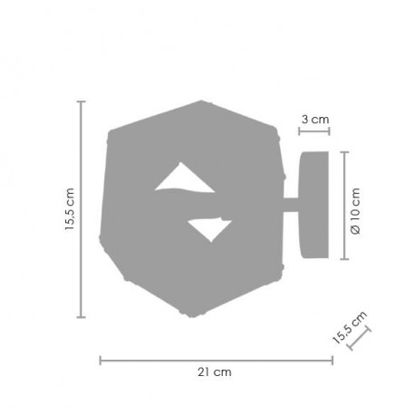 Step Into Design NEW GEOMETRY-1 Czarno Złoty 15,5 cm Kinkiet ST-8861-1