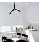 Designer pendant lamps - Step Into Design STICKS-6 Pendant lamp black ST-1001-6 black - product 7