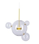 Pendant lamps - Step into Design Hanging BUBBLES 3+1 LED Transparent - Gold - product 1