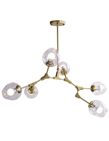 Step into Design MODERN ORCHID-6 gold transparent pendant lamp 130 cm ST-1232-6 GOLD transparent.
