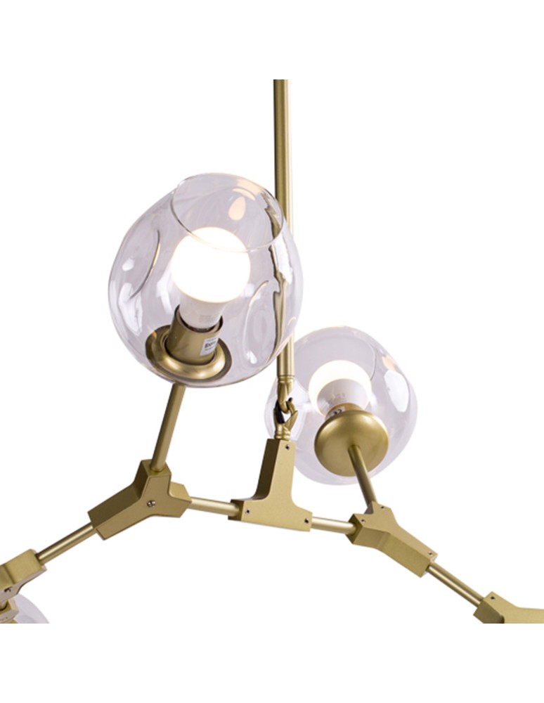 Pendant lamps - Step into Design MODERN ORCHID-6 gold transparent pendant lamp 130 cm ST-1232-6 GOLD transparent. - product kolory-swiatla.pl 3