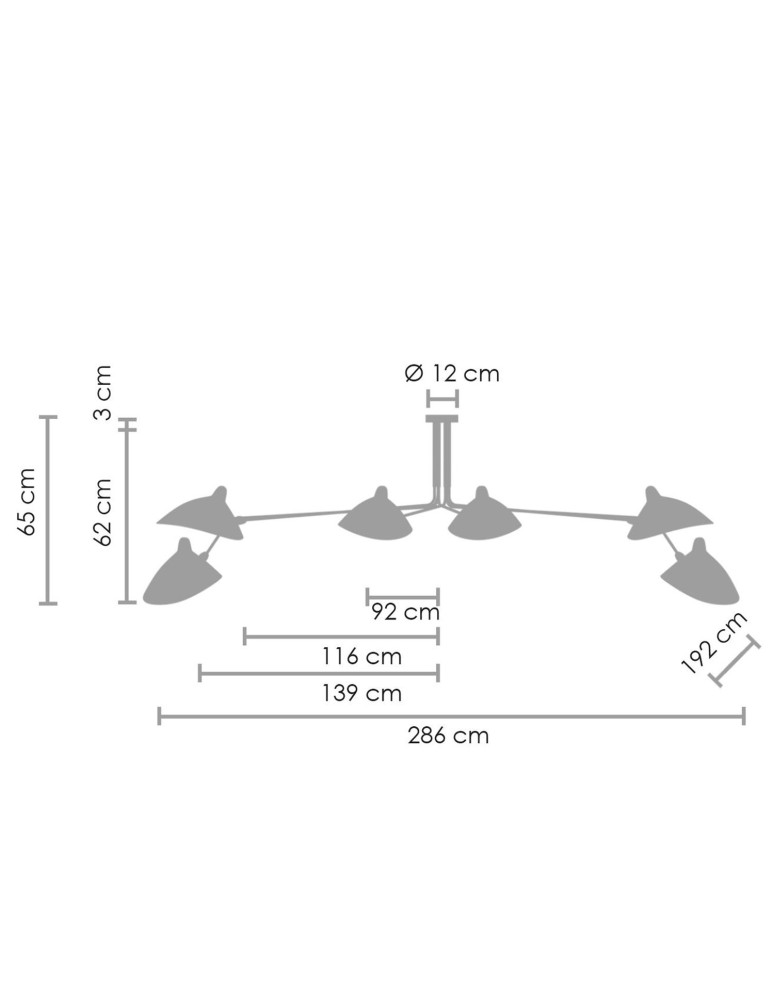 Pendant lamps - Step into Design CRANE-6P pendant lamp black 280 cm P8706. - product kolory-swiatla.pl 6